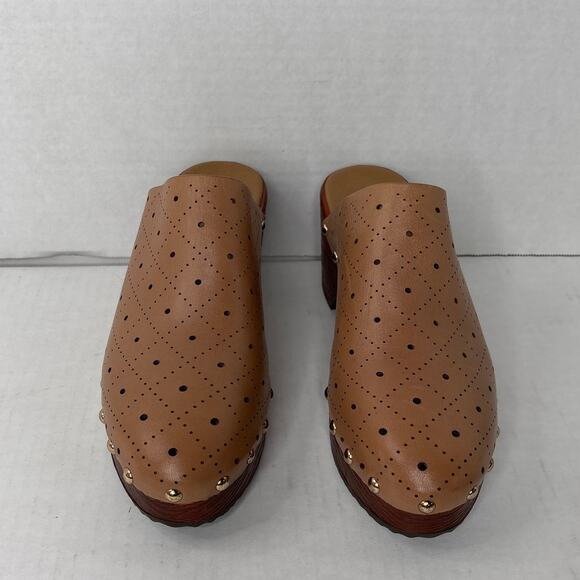 Aerosoles by Martha Stewart Leather Doris Clogs in Camel Womens Size 9M - Picture 2 of 6